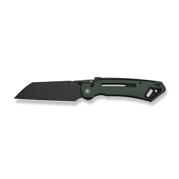 Civivi Buster (Updated version) FG Folding Knife Green Canvas Micarta Handle Nitro-V Plain Edge Black Stonewash Finish C24052-3