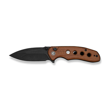 Civivi Triptych Folding Knife Guibourtia Wood Handle 14C28N Plain Edge Black Stonewash Finish C23085B-3