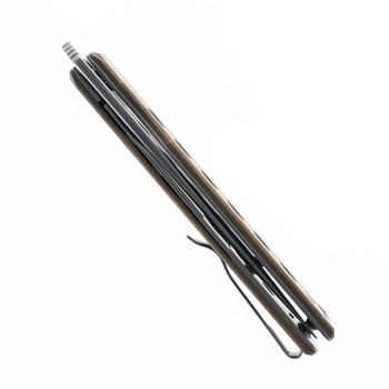 North Mountain Blades The KAIKEN Folding Knife Aluminum Bronze Handle Sld-Magic Tanto Plain Edge 2502-BR