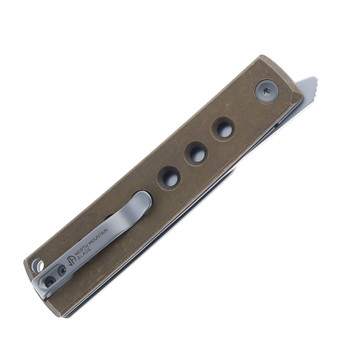 North Mountain Blades The KAIKEN Folding Knife Aluminum Bronze Handle Sld-Magic Tanto Plain Edge 2502-BR