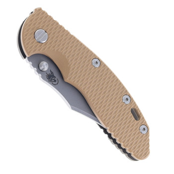 Hinderer XM-18 3.5  Bowie (Non Flipper) Folding Knife Coyote G10 Handle S45VN Battle Bronze Titanium