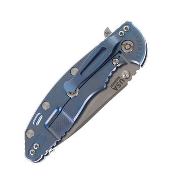 Hinderer XM-18 Skinny Slicer Folding Knife Black G10 Handle Magnacut Stonewashed Blue Titanium