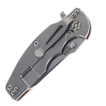 Hinderer Jurassic Slicer Folding Knife Orange G10 Handle Magnacut Stonewashed Titanium