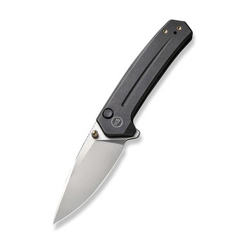 WE Culex Folding Knife Black Titanium Handle 20CV Plain Edge Silver Beadblast Finish WE21026B-3