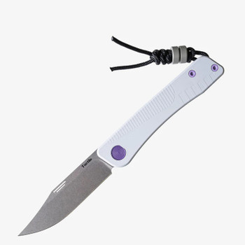 Tactile Knife Co  16-Bit Bexar Folding Knife White Titanium Handle Magnacut Clip Point Plain Edge 20-BX-MC01-TT16