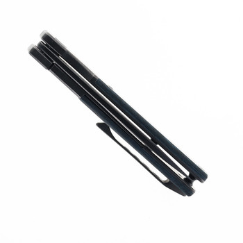 Finch Widowmaker Folding Knife Arctic Storm Carbon Fiber Handle 154CM Wharncliffe Plain Edge Black Stonewash Finish WM160