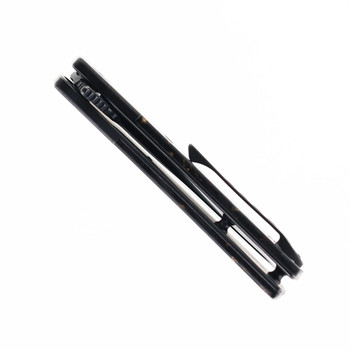 Finch Widowmaker Folding Knife Midnight Honey Copper Carbon Fiber Handle 154CM Wharncliffe Plain Edge Black Stonewash WM180