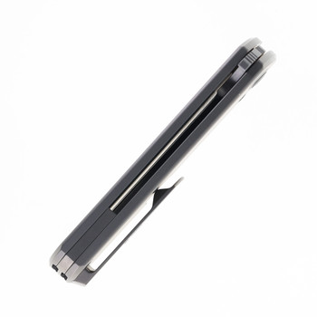 North Mountain Blades LEE Kickstop Folding Knife Flat Titanium Handle M390 Tanto Plain Edge Ti ZDP-189 Flat 2411KT