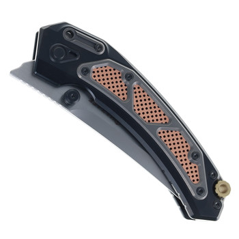 Maxace Blacklight 01 Folding Knife Black Titanium/Brass/Copper Handle M390 Plain Edge OM02-1-B