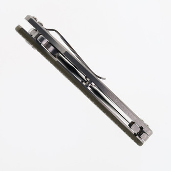 Hinderer Jurassic Slicer Folding Knife OD Green G10 Handle Magnacut Stonewashed Titanium