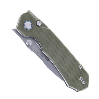 Remette Rhino Folding Knife Green G10 Handle D2 Plain Edge RNDG2