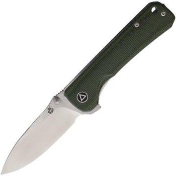 QSP Hawk Folding Knife Green Linen Micarta Handle Sandvik 14C28N QS131-H