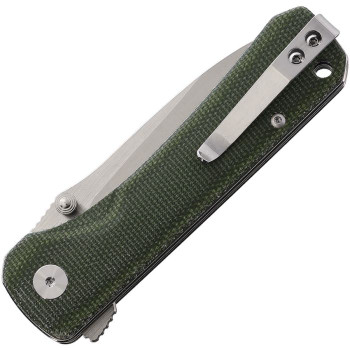 QSP Hawk Folding Knife Green Linen Micarta Handle Sandvik 14C28N QS131-H