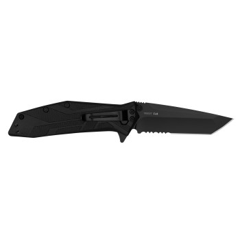 Kershaw Brawler Tanto Black 8Cr13MoV Serrated Folding Knife Nylon Handle 1990ST