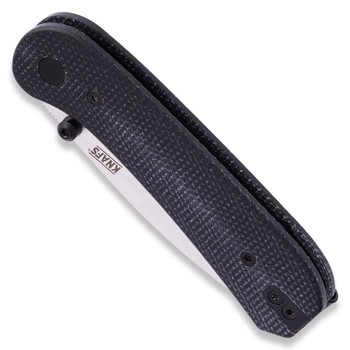 Knafs Knives Lander 1 Folding Knife Contoured Black Micarta Handle 14C28N Drop Point Plain Edge Satin Finish KNAFS-00532 Knafs Knives Lander 1 Folding Knife Contoured Black Micarta Handle 14C28N Drop Point Plain Edge Satin Finish KNAFS-00532
