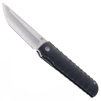 North Mountain Blades Kick Stop Chop Folding Knife Black G10 Handle Tanto Plain Edge