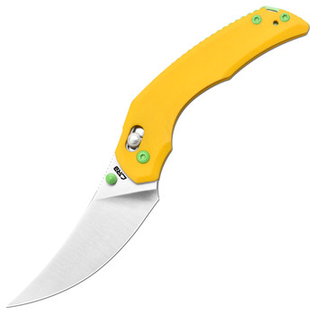 CJRB Folding Knife Yellow G10 Handle AR-RPM9 Persian Plain Edge