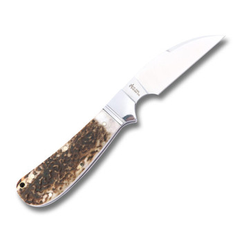 RoseCraft Clinch River Folding Knife Brown Stag Handle D2 Wharncliffe Plain Edge Satin Finish RCT005-STG