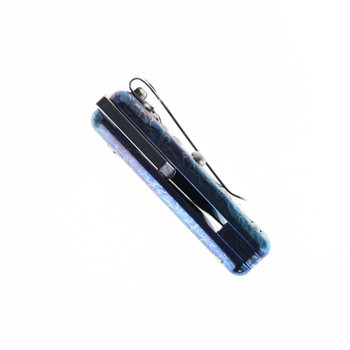 Midgards Bragi Mini Folding Knife Blue Titanium Handle 14C28N Plain Edge MM-BRGI-FLD