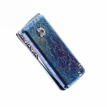 Midgards Bragi Mini Folding Knife Blue Titanium Handle 14C28N Plain Edge MM-BRGI-FLD