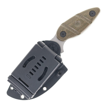 Sniper Bladeworks Utility Fixed Blade Knife OD Green Micarta Handle SUJ2 Drop Point Plain Edge Satin Finish SKINNERODGSAT