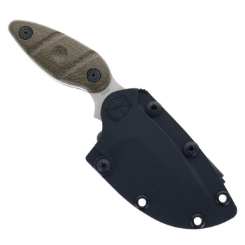 Sniper Bladeworks Utility Fixed Blade Knife OD Green Micarta Handle SUJ2 Drop Point Plain Edge Satin Finish SKINNERODGSAT