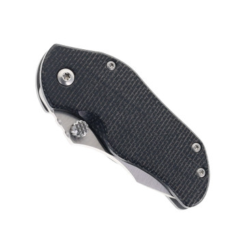 Sniper Bladeworks Folding Knife Black Micarta Handle S35VN Plain Edge Satin Finish APTANTOBLKSAT