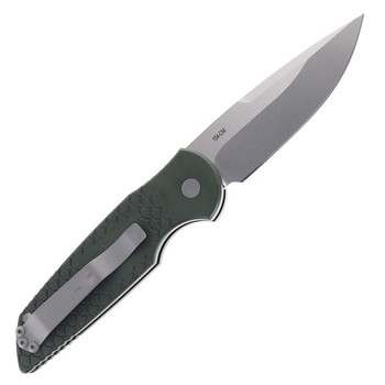 Protech Automatic Tactical Response TR-3-X1-SW-Green 154CM Stonewash Blade Green Aluminum Handle Protech Automatic Tactical Response TR-3-X1-SW-Green 154CM Stonewash Blade Green Aluminum Handle