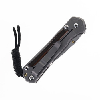 Chris Reeve Small Sebenza Macassar Ebony Inlay Pocket Knife Glass Blasted Titanium Handle Stonwashed Magnacut Blade S31-1116 Chris Reeve Small Sebenza Macassar Ebony Inlay Pocket Knife Glass Blasted Titanium Handle Stonwashed Magnacut Blade S31-1116