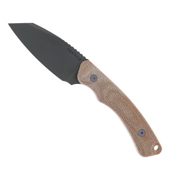 Tactile Knife Co  Redhawk Fixed Blade Knife Tan Micarta Handle Magnacut Plain Edge Green Cerakote Finish Leather Sheath 20-RL-MCSG-RMNA