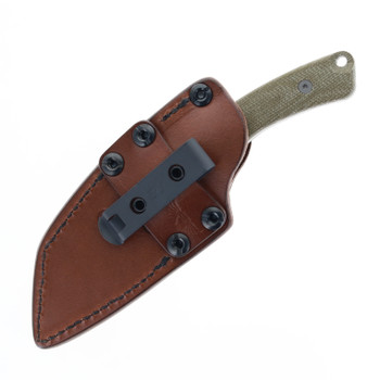 Tactile Knife Co Redhawk Fixed Blade Knife Green Micarta Handle Magnacut Tumbled Blade Leather Sheath 20-RL-MC01-RMGR