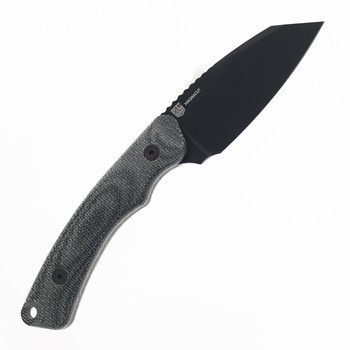 Tactile Knife Co  Redhawk Fixed Blade Knife Black Micarta Handle Magnacut Plain Black Cerakote Blade Leather Sheath 20-RL-MCBC-RMBL