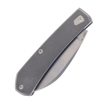 Tactile Knife Co  Ranger Folding Knife Titanium/Vintage Micarta Handle Magnacut Wharncliffe Plain Edge 20-WR-MCDB-BGVM