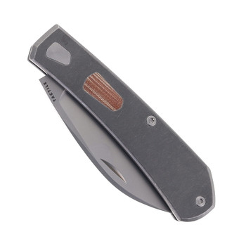 Tactile Knife Co  Ranger Folding Knife Titanium/Vintage Micarta Handle Magnacut Wharncliffe Plain Edge 20-WR-MCDB-BGVM
