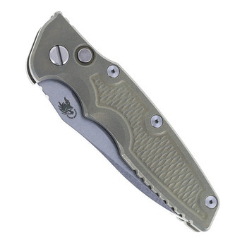 Hinderer Eklipse 3.5" Spearpoint Automatic Folding Knife Battle Green Handle Stonewashed Blade HK-EKL-SP-GRN