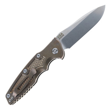 Hinderer Automatic Eklipse 3.5" Spear Point S45VN Pocket Knife Stonewashed Bronze Titanium Handle