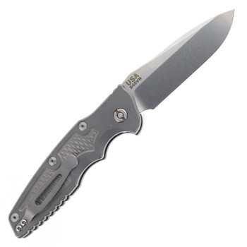Hinderer Automatic Eklipse 3.5" Spear Point Stonewashed S45VN Pocket Knife Working Finish Titanium Handle EK-SP-WF-SW