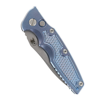 Hinderer Eklipse 3.5" Spearpoint Automatic Folding Knife Stonewashed Blue Handle Stonewashed Blade Hinderer Eklipse 3.5" Spearpoint Automatic Folding Knife Stonewashed Blue Handle Stonewashed Blade