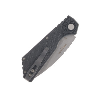 Protech Gridlock Auto Knife Black Aluminum Handle Magnacut Drop Point Plain Edge Stonewash Finish PT205-Gridlock Protech Gridlock Auto Knife Black Aluminum Handle Magnacut Drop Point Plain Edge Stonewash Finish PT205-Gridlock