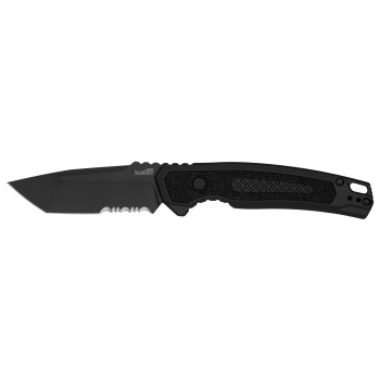 Kershaw Launch 16 Auto Knife Black Aluminum Handle CPM M4 Tanto Partially Serrated Black Blade 7105 Kershaw Launch 16 Auto Knife Black Aluminum Handle CPM M4 Tanto Partially Serrated Black Blade 7105