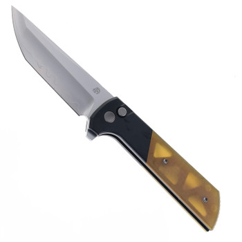 North Mountain Blade Chop 2 Folding Knife Ultem PEI/Black Aluminum Handle SLD-Magic Plain Edge