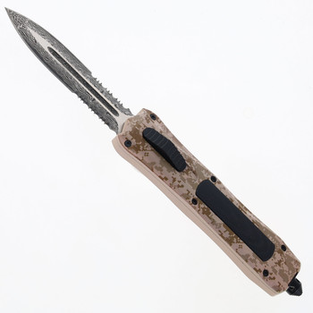 Tekto Mirage OTF Auto Knife Desert Camo Aluminum Handle D2 Dagger Plain Edge 10SS_007R_2111 Tekto Mirage OTF Auto Knife Desert Camo Aluminum Handle D2 Dagger Plain Edge 10SS_007R_2111