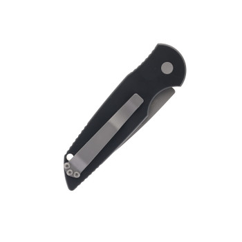 Protech Auto Knife Black Aluminum Handle 154CM Drop Point Plain Edge Bead Blast Finish TR-3