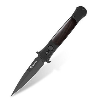 Ganzo Switchblade Auto Knife Black Handle 440C Spear Point Plain Edge G707B Ganzo Switchblade Auto Knife Black Handle 440C Spear Point Plain Edge G707B