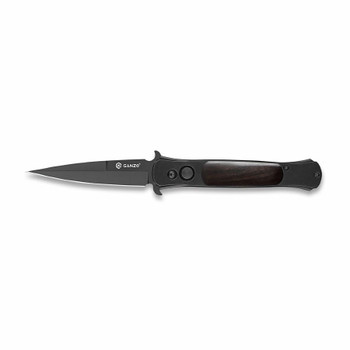 Ganzo Switchblade Auto Knife Black Handle 440C Spear Point Plain Edge G707B Ganzo Switchblade Auto Knife Black Handle 440C Spear Point Plain Edge G707B