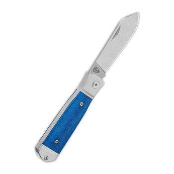 QSP Jumping Jack Folding Knife Blue Bone Handle 14C28N Plain