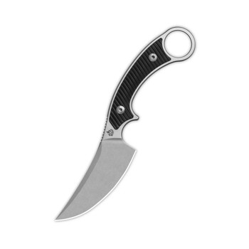 QSP Viper Fixed Blade Knife Black G10 Handle 10Cr15MoV Clip Point Plain Edge QS166-A1