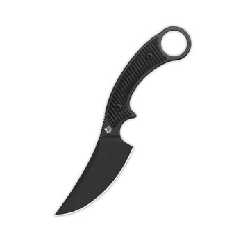 QSP Viper Fixed Blade Knife Black G10 Handle 10Cr15MoV Clip Point Plain Black Blade QS166-A2