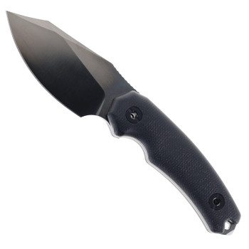 Kunwu Stiffy D Fixed Blade Knife Black Micarta Handle Black