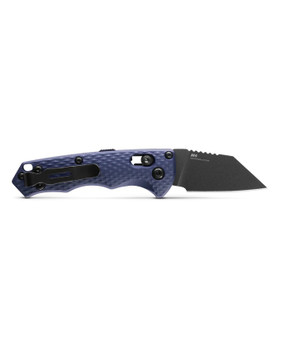 Discontinued Benchmade Partial Auto Immunity Knife Blue Aluminum Handle CPM-M4 Wharncliffe Plain Black Blade 2950BK
